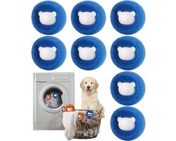 Haarverwijderingsmachine met 8 haarvangers, herbruikbare anti-haarballen, verwijdert effectief kattenhaar, hondenhaar en ander haar van beddengoed en kleding (blauw)