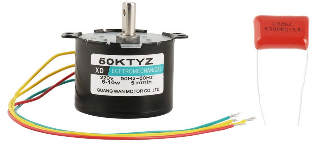 Miniatuur Synchrone Motor Laag Toerental AC 220V met Hoog Koppel en Laag Geluidsniveau