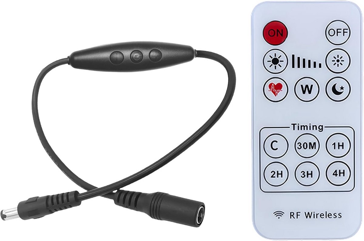 USB LED Dimmer Schakelaar met Afstandsbediening en 60s Uitschakeltimer