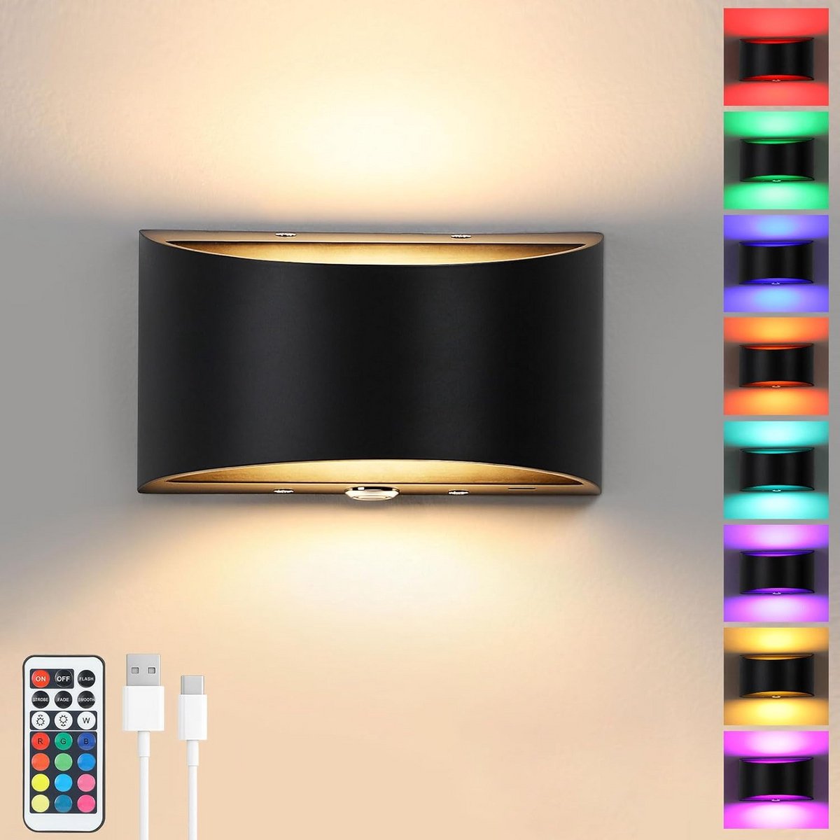 Draadloze Oplaadbare Wandlamp met Accu en Afstandsbediening