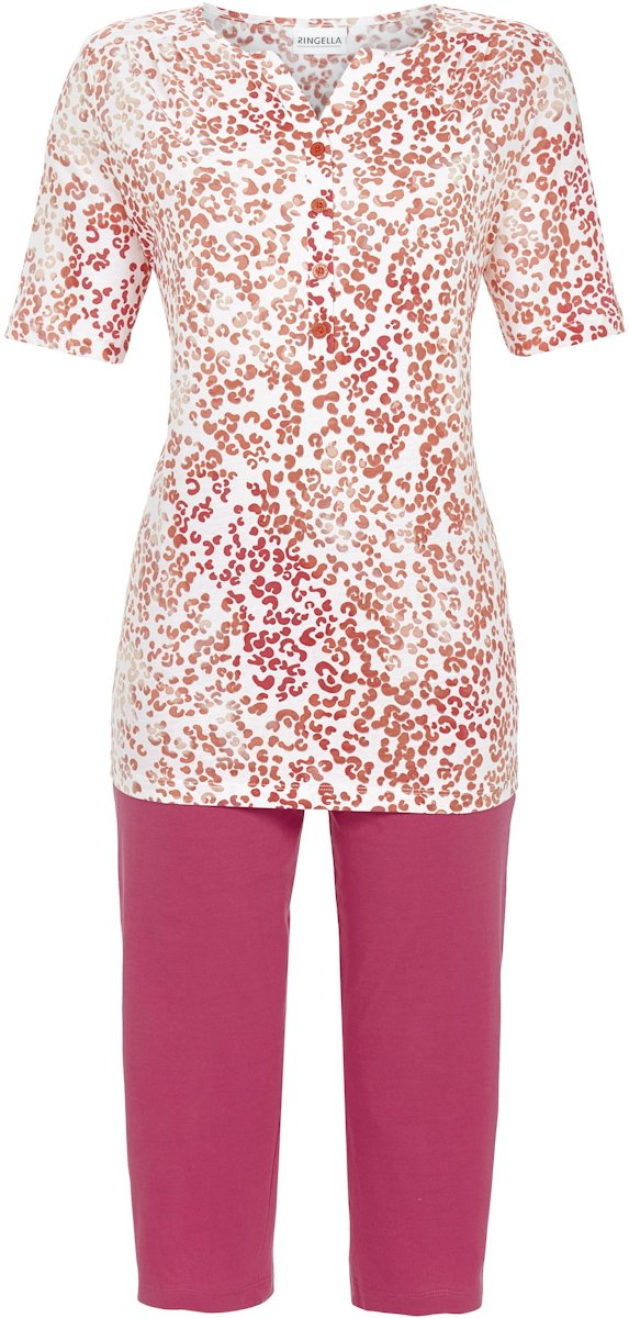 Ringella Katoenen pyjama rood panterprint - Rood - Maat - 38
