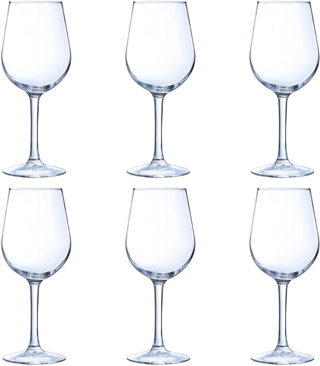 Set van 6 elegante wijnglazen van hoge kwaliteit