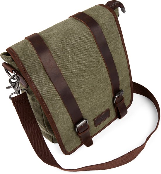 Sac à bandoulière Sergio vert et marron