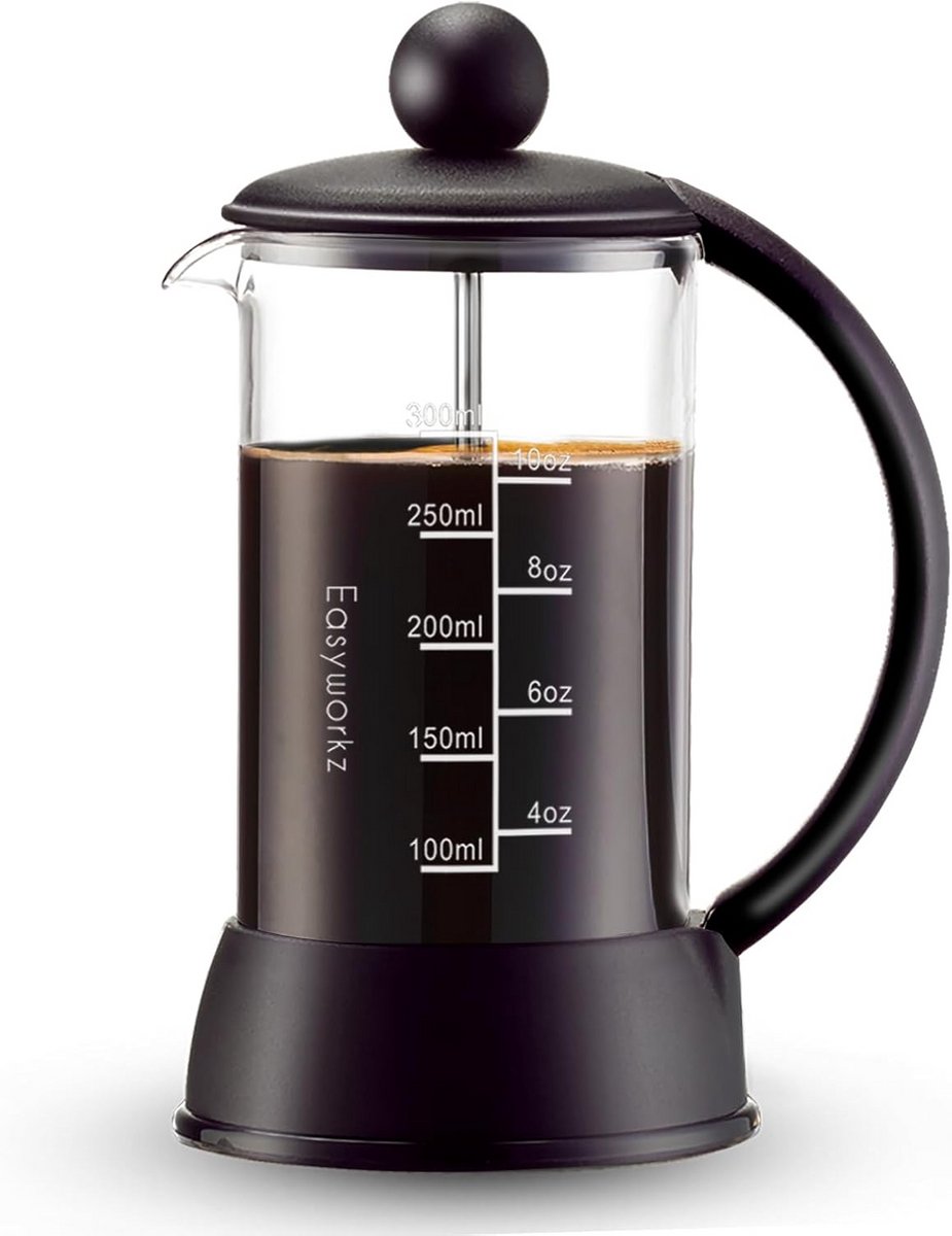 Koffiezetapparaat Cafetière met Hittebestendig Glas en 4-Laags Filter