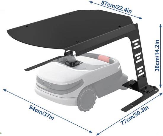 Aufun Garage voor robotmaaiers beschermende voor robotmaaiers, Garage voor robotmaaiers in de tuin, Zwart van Aufun — afbeelding 4