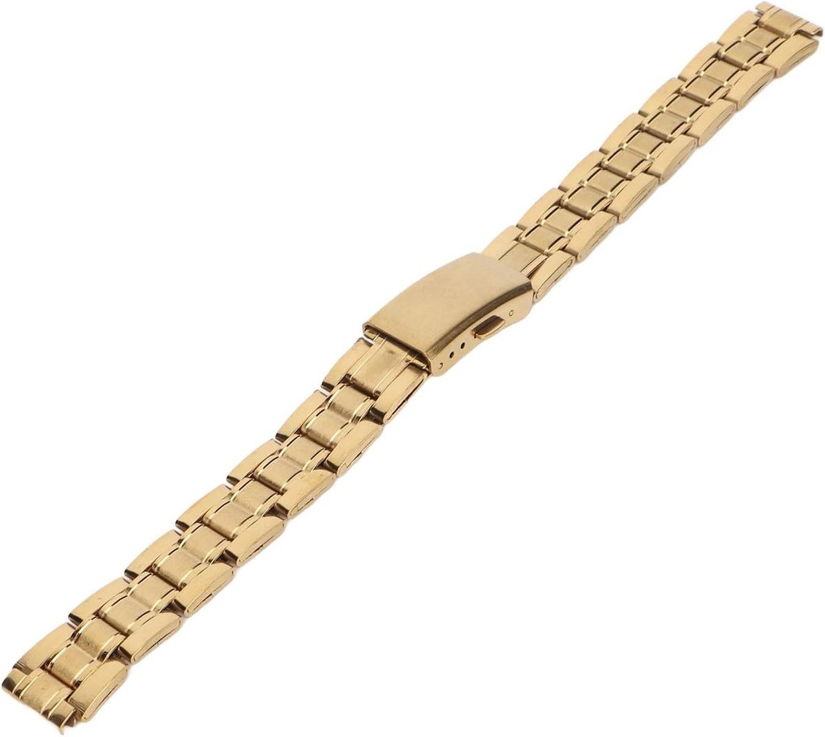 Allecto- Metalen horlogeband - verstelbare horlogeband - dubbele slotgesp - gouden roestvrijstalen - traditioneel horloge - geschikt voor merk - roestvrijstalen horlogeband - metalen band - horloge accessoire - gouden band - verstelbare band