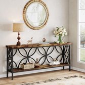 Tribesigns Consoletafel - Sidetable - 160 x 29.5 x 80 cm - Console - Haltafel - Hout - Bruin - Industrieel - Console Tafel voor Hal, Woonkamer, Entree