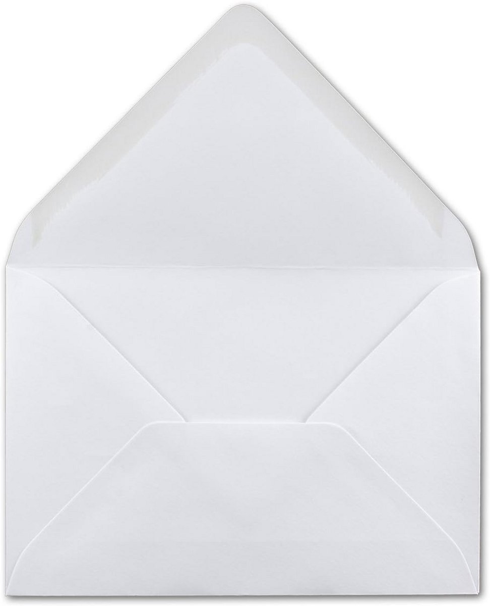 200 Witte DIN B6 Enveloppen 12x18 cm 120g/m² voor Kerstkaarten en Uitnodigingen
