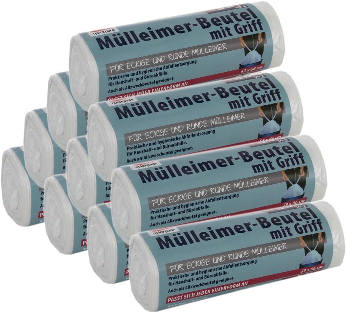 Extra Sterke Vuilniszakken 35 Liter met Trekband Handvatten 10 Stuks