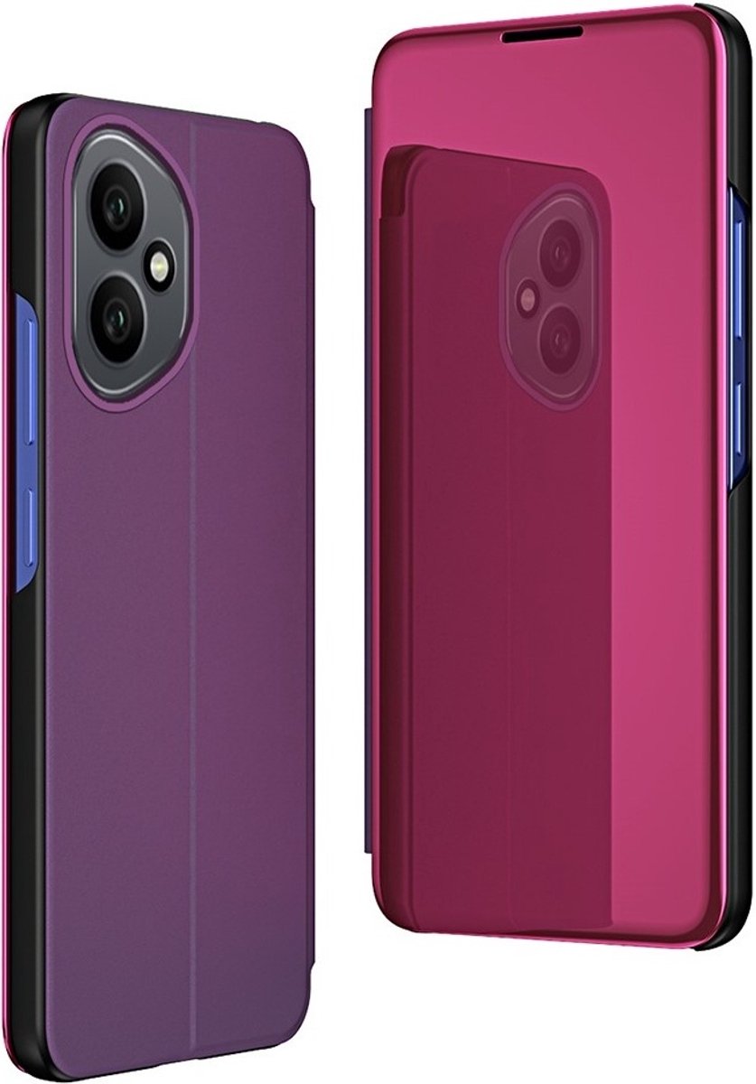 Hoesje geschikt voor HONOR 400 - Phonesta Smart View Mirror Book Case - Paars