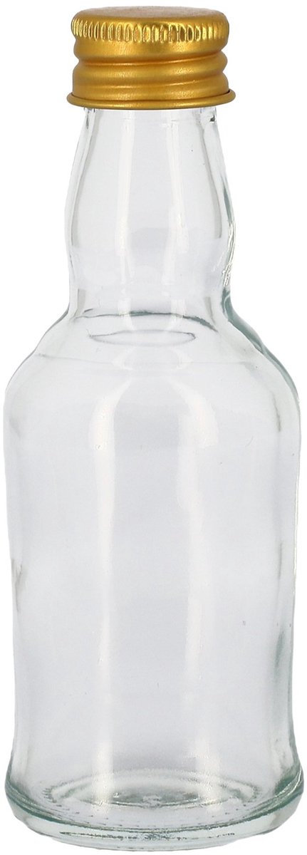 ARTYFETES - Transparant glazen flesje met gouden metalen dop 50ml