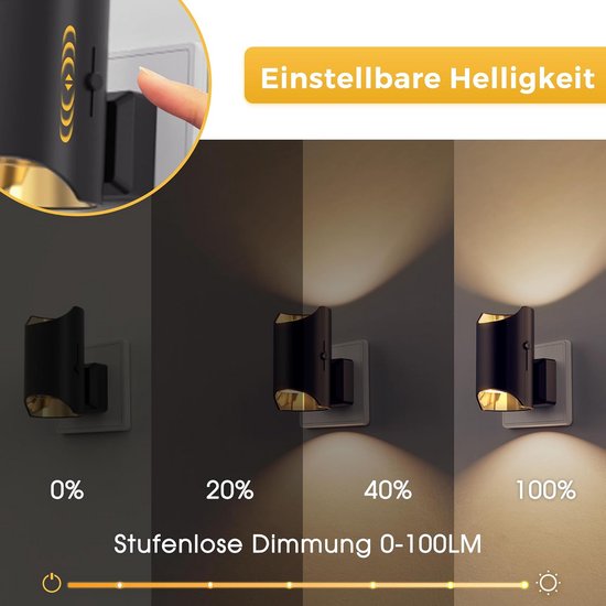 Dimbare Nachtlampje met Schemersensor - Automatisch Aan/Uit - Warm Wit Stekkerlamp voor Gang, Slaapkamer en Trap van Merkloos — afbeelding 4