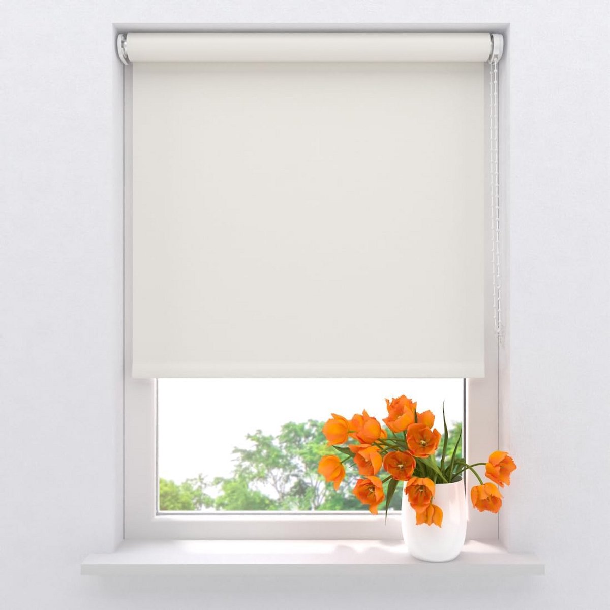 Verduisterend Rolgordijn Wit - Afmeting 150 x 190 cm - Kwaliteit Raamdecoratie