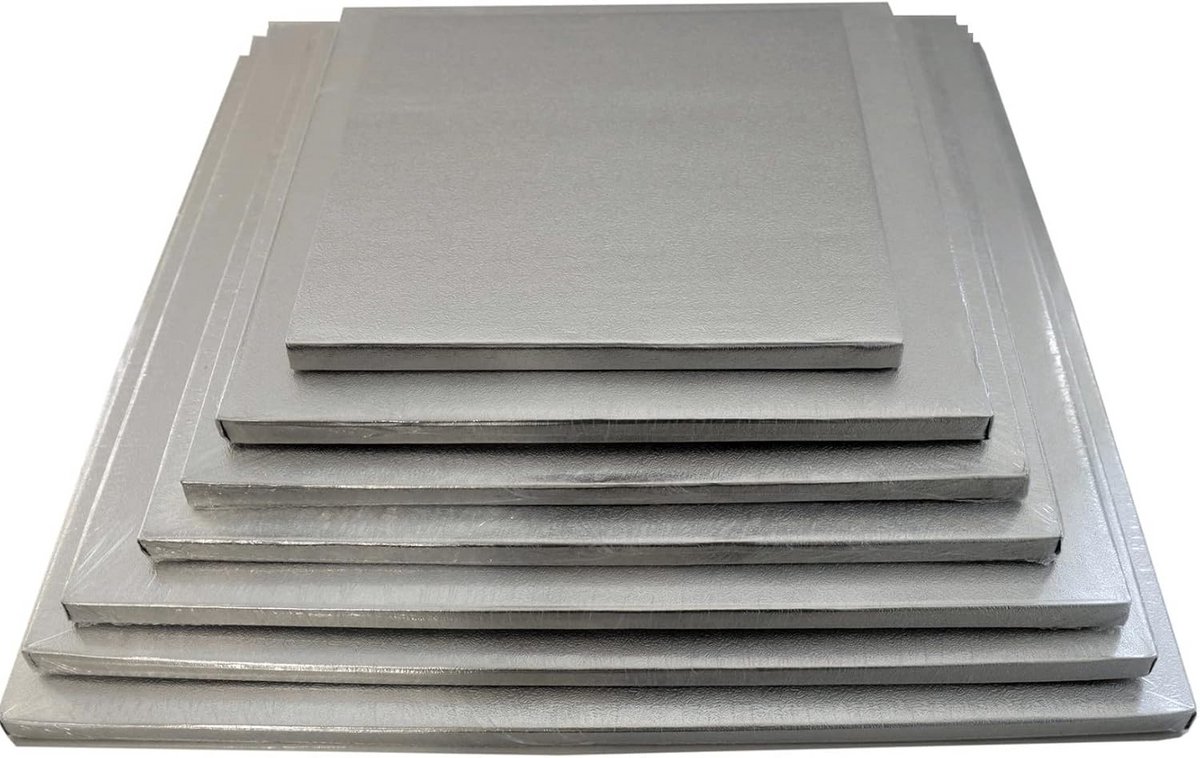 Vierkante Taartbodem voor Taartpresentatie Zilver 25x25 cm