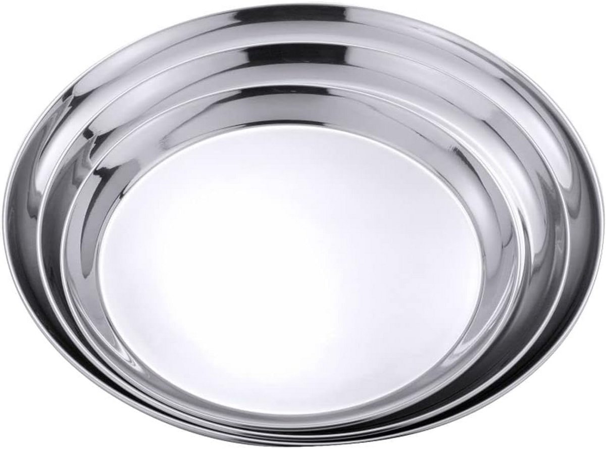 Rond RVS Dienblad Hoogglans 50 cm - Serveerschaal Buffet