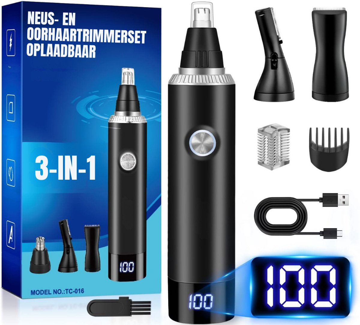 REN® Neustrimmer Mannen - Neustrimmer - Zwart - 17cm x 9cm x 4cm