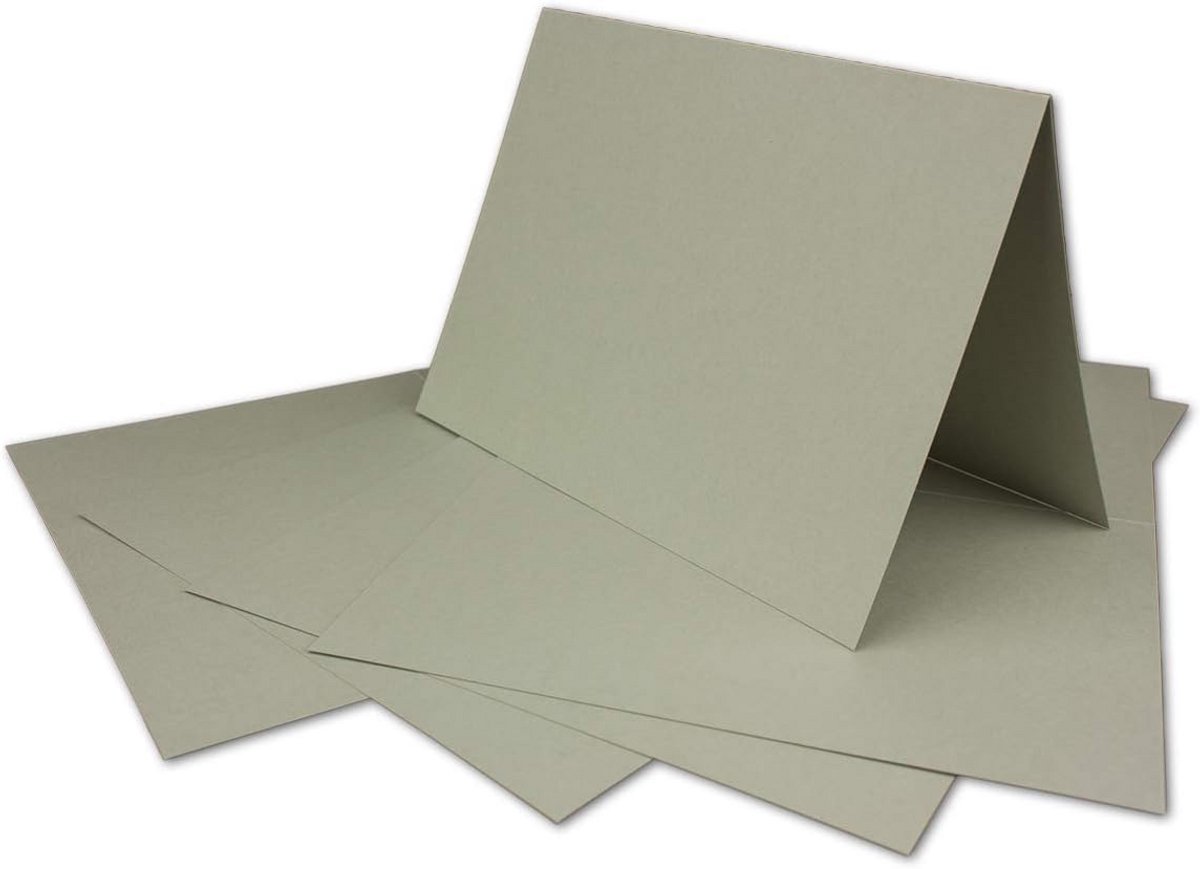 Set van 25 Blanco DIN A6 Dubbele Kaarten in Leigrijs 180 g/m 2