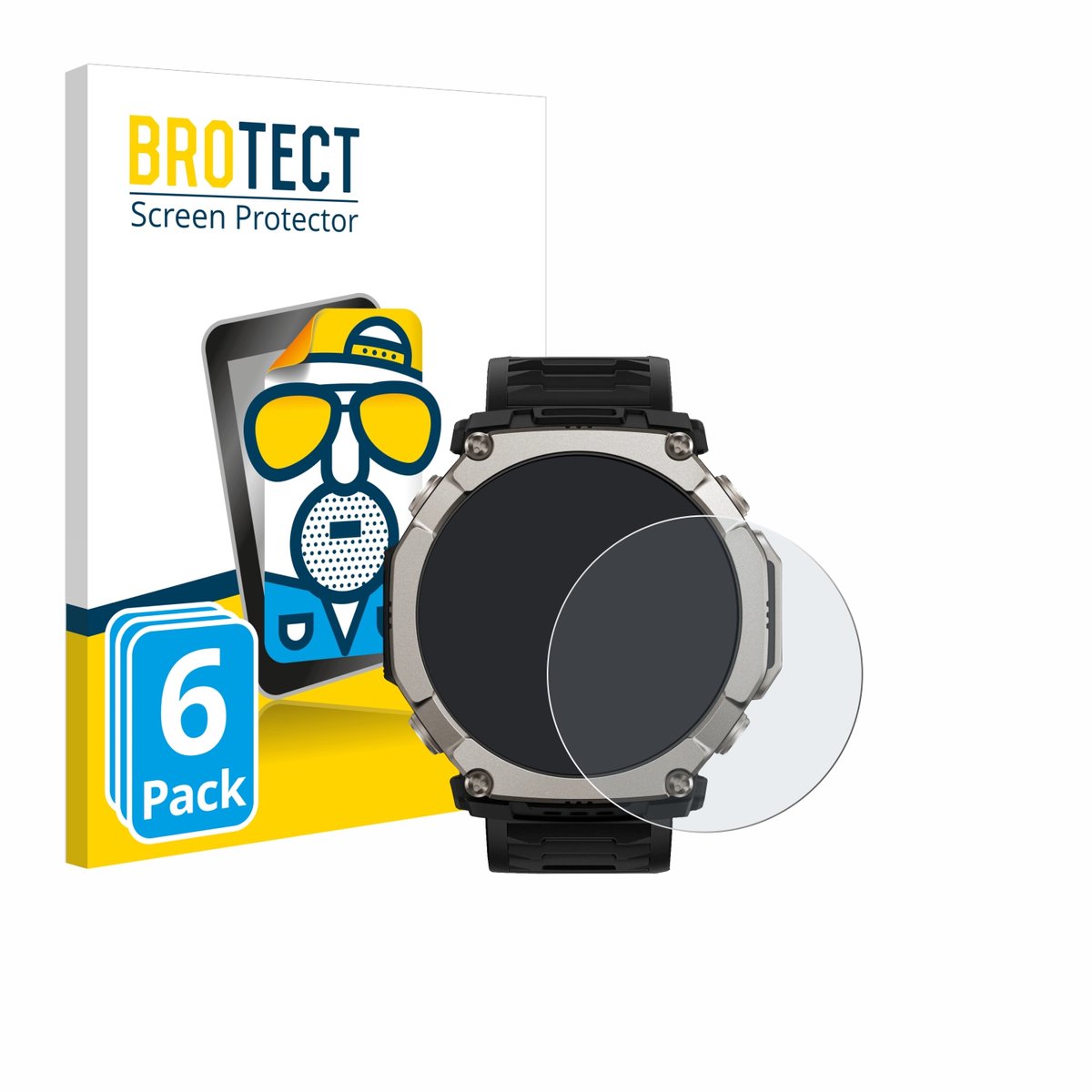 BROTECT - Screenprotector voor Huami Amazfit T-Rex Ultra 2 - Folie Beschermfolie matte 6 Stuks