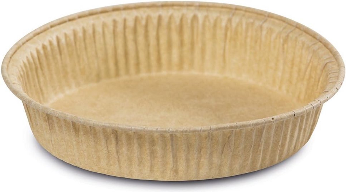 Set van 6 Wegwerpbare Cakevormen in Beige, 9 cm Doorsnede, van Bakpapier