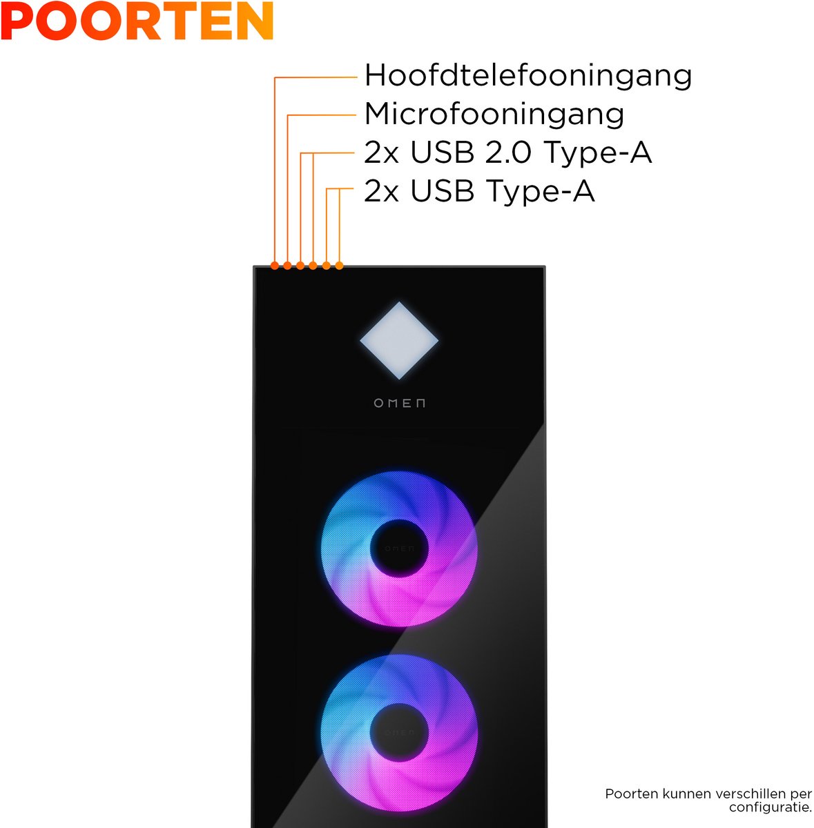 HP OMEN by 45L Gaming Desktop GT22-3981nd Intel Core Ultra 9 285K 64 GB DDR5-SDRAM 2 TB SSD NVIDIA GeForce RTX 5080 Windows 11 Home Tower PC AI PC Zwart