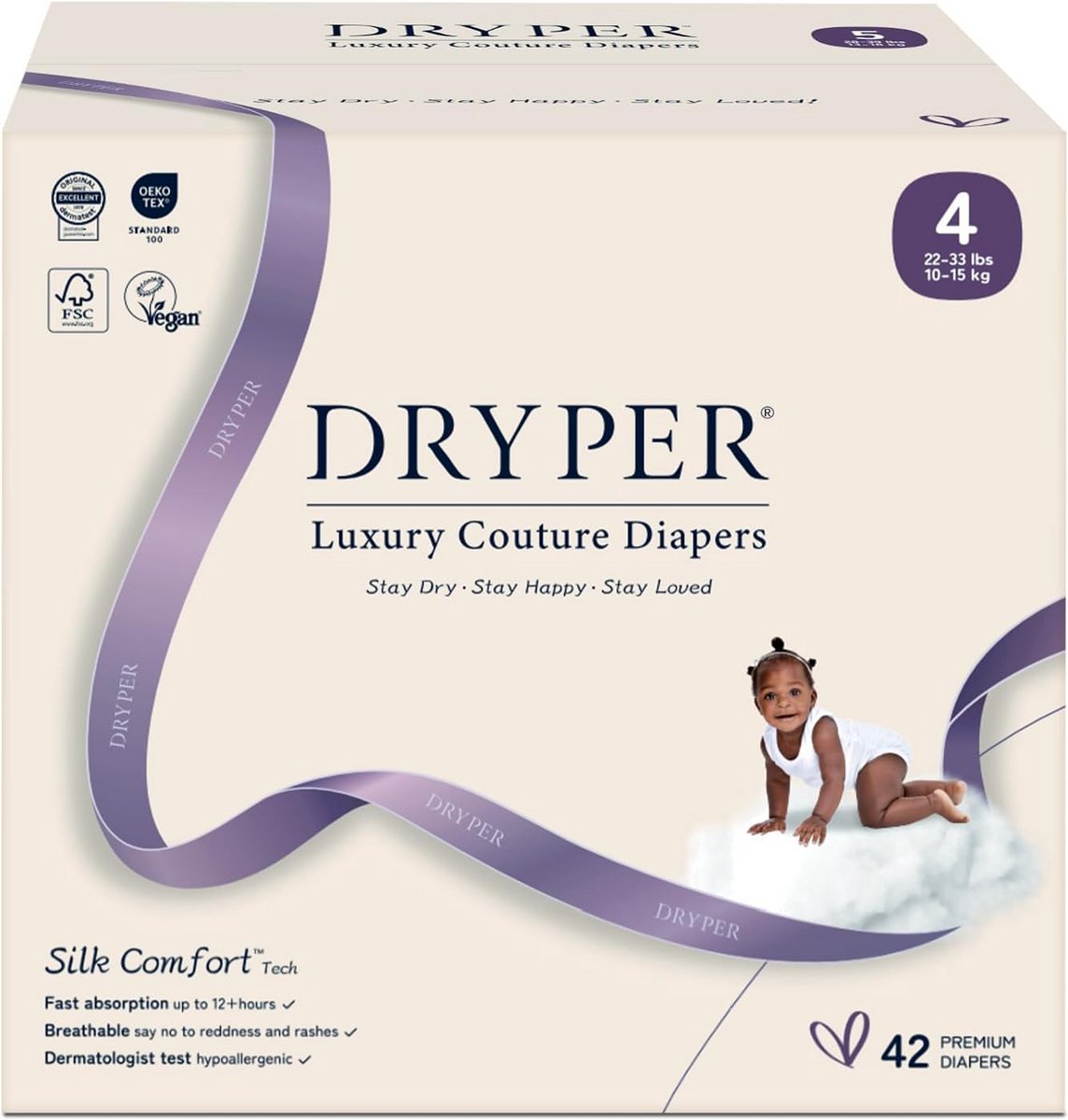 Baby Luiers Maat 4 (10-15 kg) - 42 Stuks - Super Zacht en 12 Uur Lekvrij