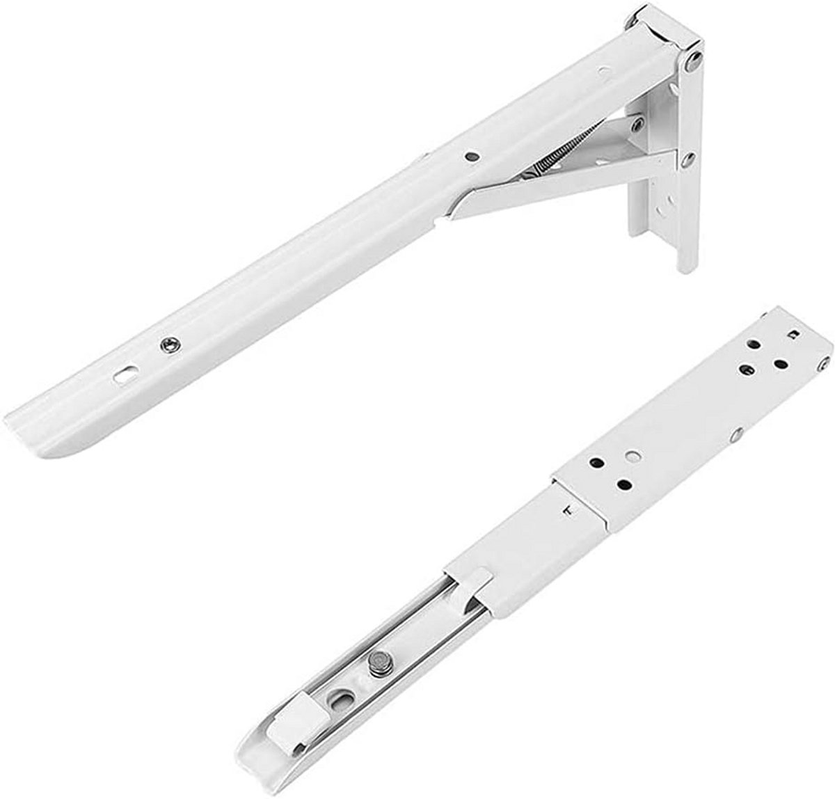 2x Zware Opvouwbare Plankbeugels Wit 20cm - Wandmontage DIY Steun voor Tafel of Werkbank
