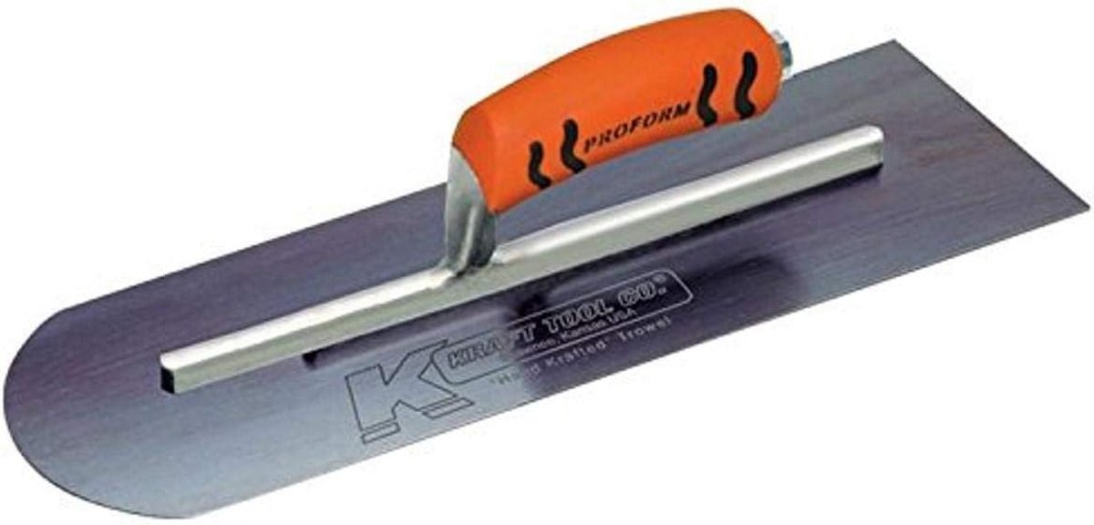 Ronde End-Vierkante Terug Cement Troffel met ProForm Handvat van Sterk Blauw Staal 40x10.5 cm