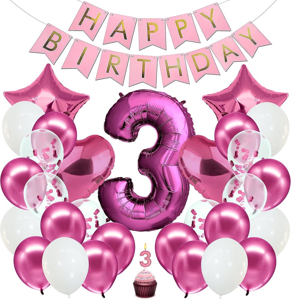 XXL Roze Cijferballon 101cm - Luxe Folieballon voor Verjaardag Decoratie