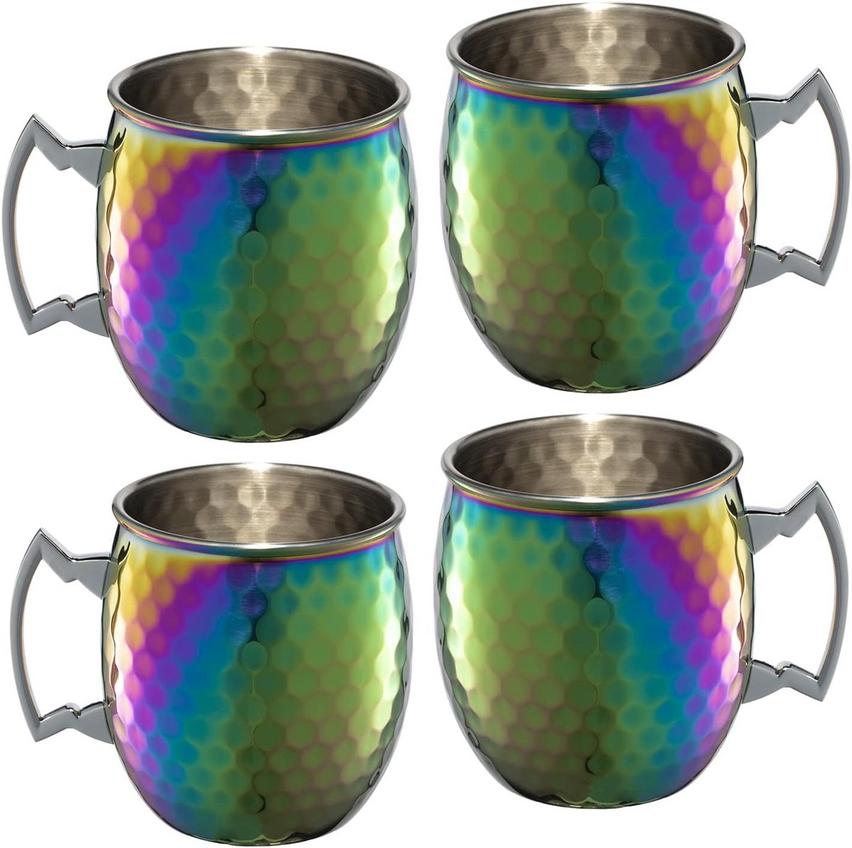 Set van 4 Hameren Troffel Koperen Cocktail Mokken - Moscow Mule Bekers 600ml