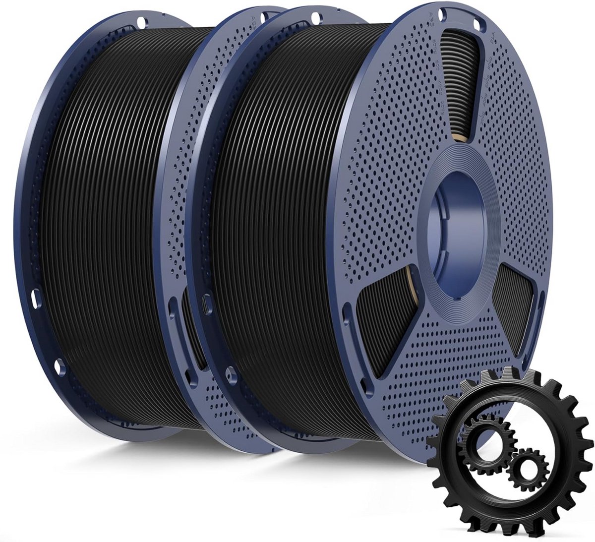2KG PLA+ 3D Printer Filament 1.75mm Zwart, Hoge Sterkte en Taaiheid