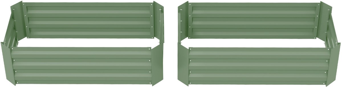 Outsunny tuinbed - Staal - 100x50x30cm - Groen