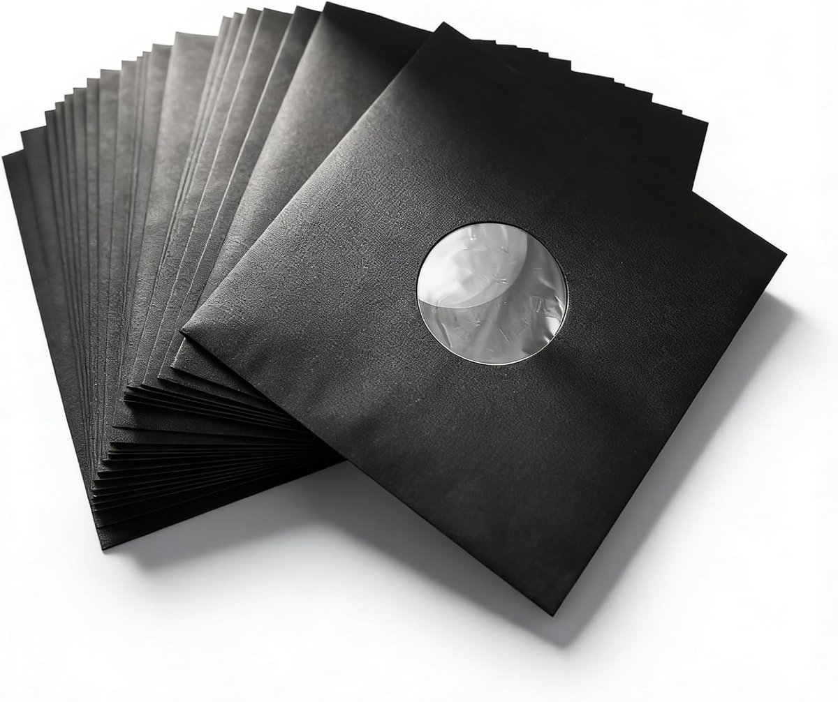 20 Stuks Zwarte Kartonnen Platenhoezen voor 12 Inch Vinyls