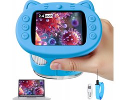 Kindermicroscopen - 1000x Digitale Kinder Microscoop - Blauw - 2.4 inch Scherm & 200 MP Camera - 600mAh Oplaadbaar - Educatief & Wetenschappelijk Speelgoed voor Kinderen