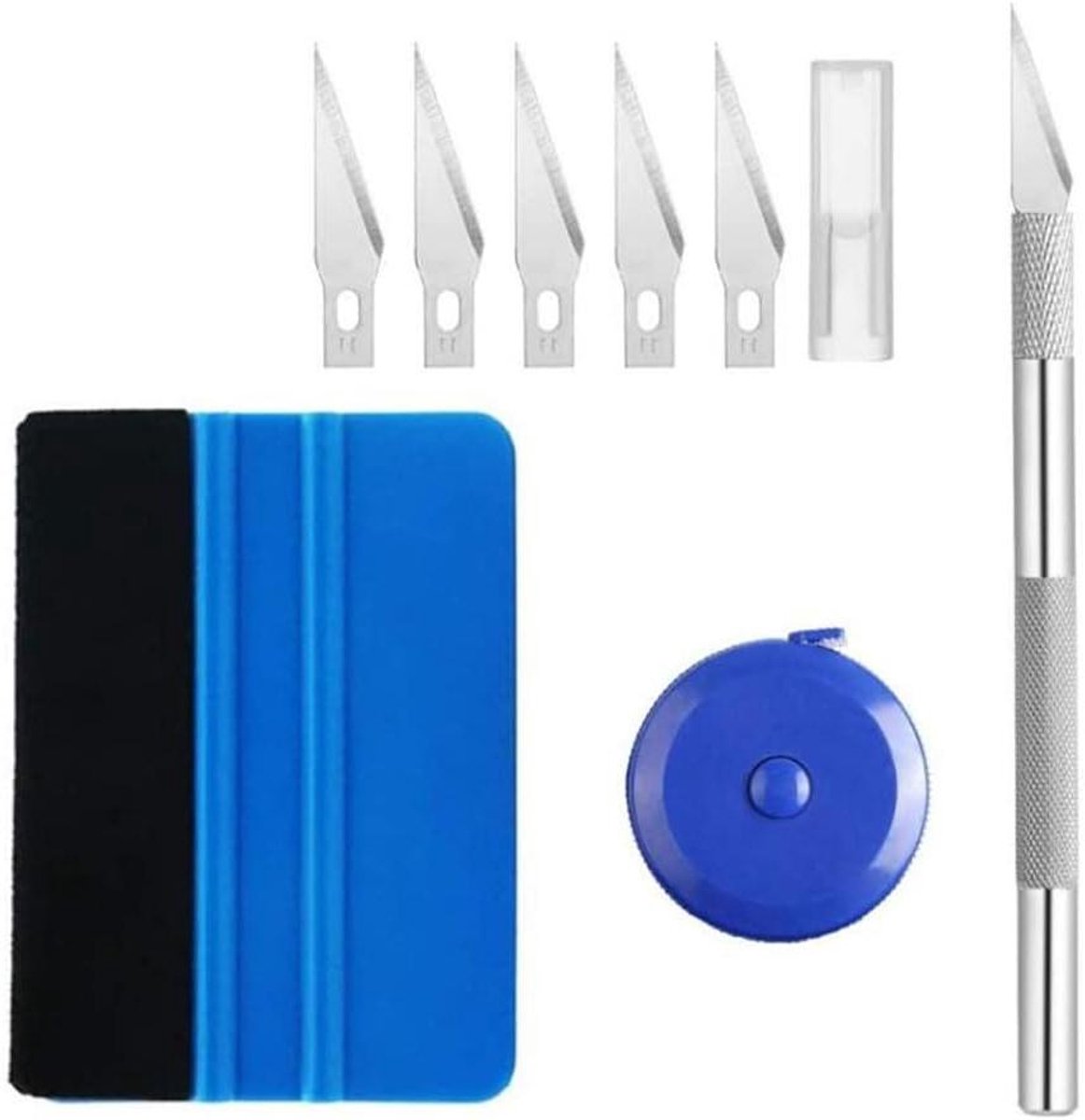 Cocoplus - Autofolie rakelset - Installatiegereedschap vinylfilm - Geschikt voor alle automerken 8-delige folieset, rakelset, rakel voor autofolie, installatiegereedschap, vinylfilm-installatie-applicatorkits.