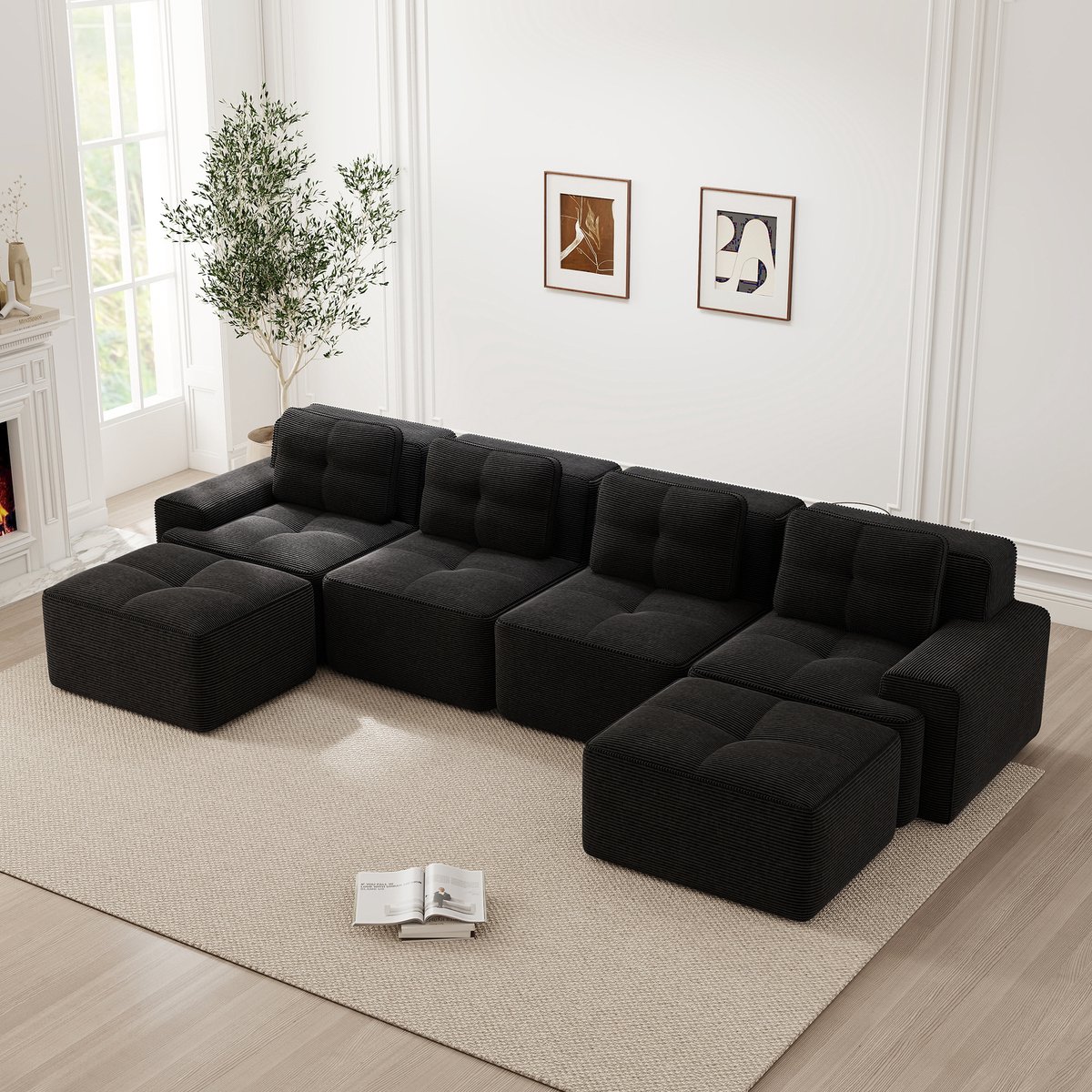 MIVRAY Modulaire Hoekbank – Antislip Boneless Diepzitsofa – Voor Woonkamer En Filmavonden 