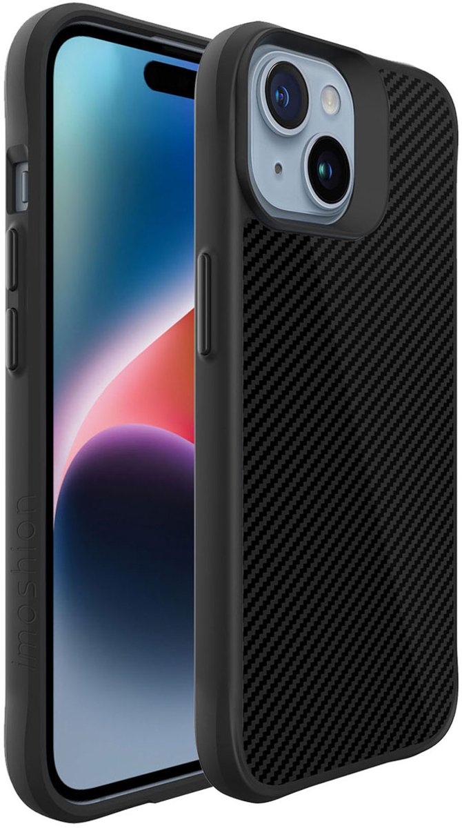 imoshion Hoesje - Geschikt voor Apple iPhone 15 - Hybrid Carbon Case - Zwart