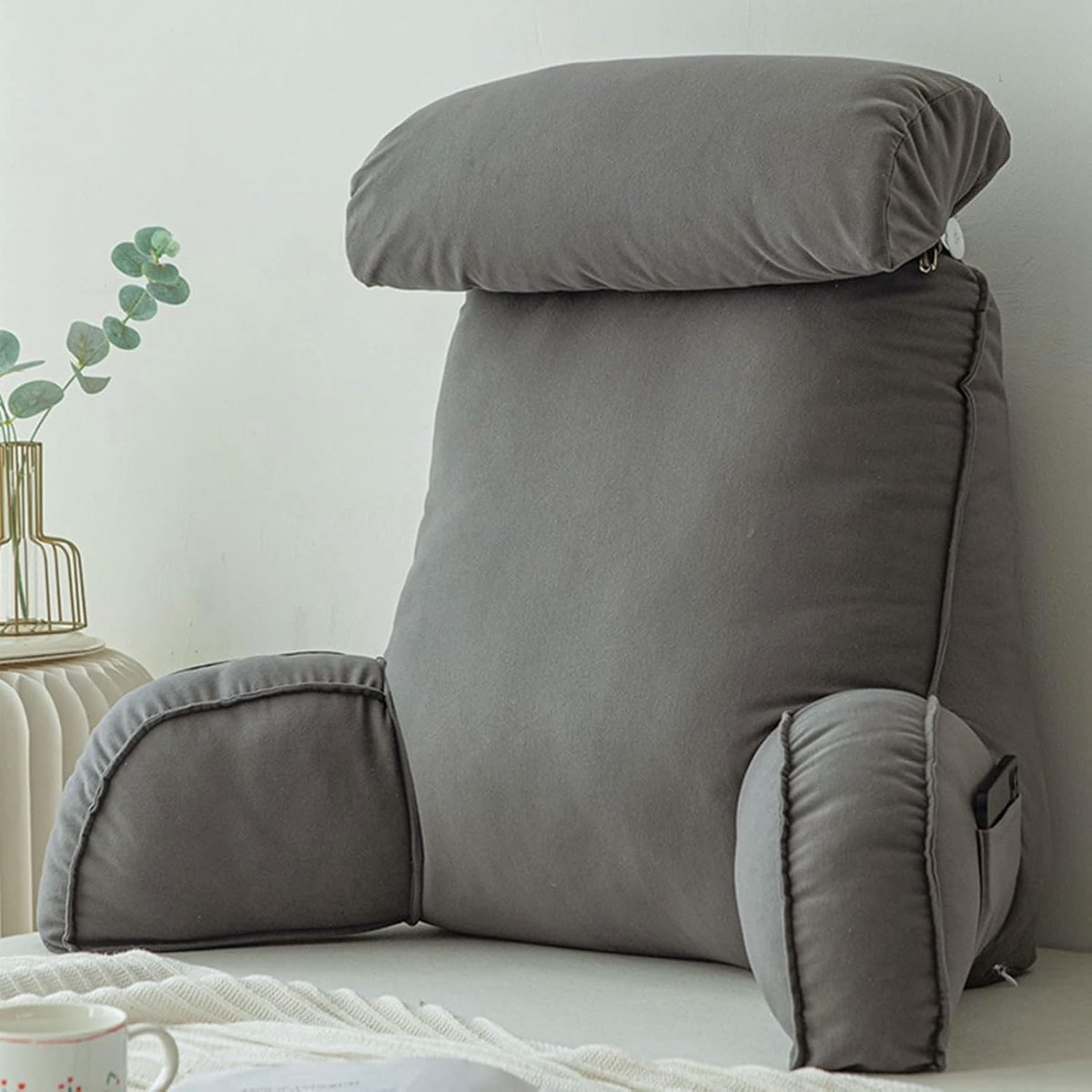 Leeskussen met rugsteun en armleuningen - Advanced Gray
