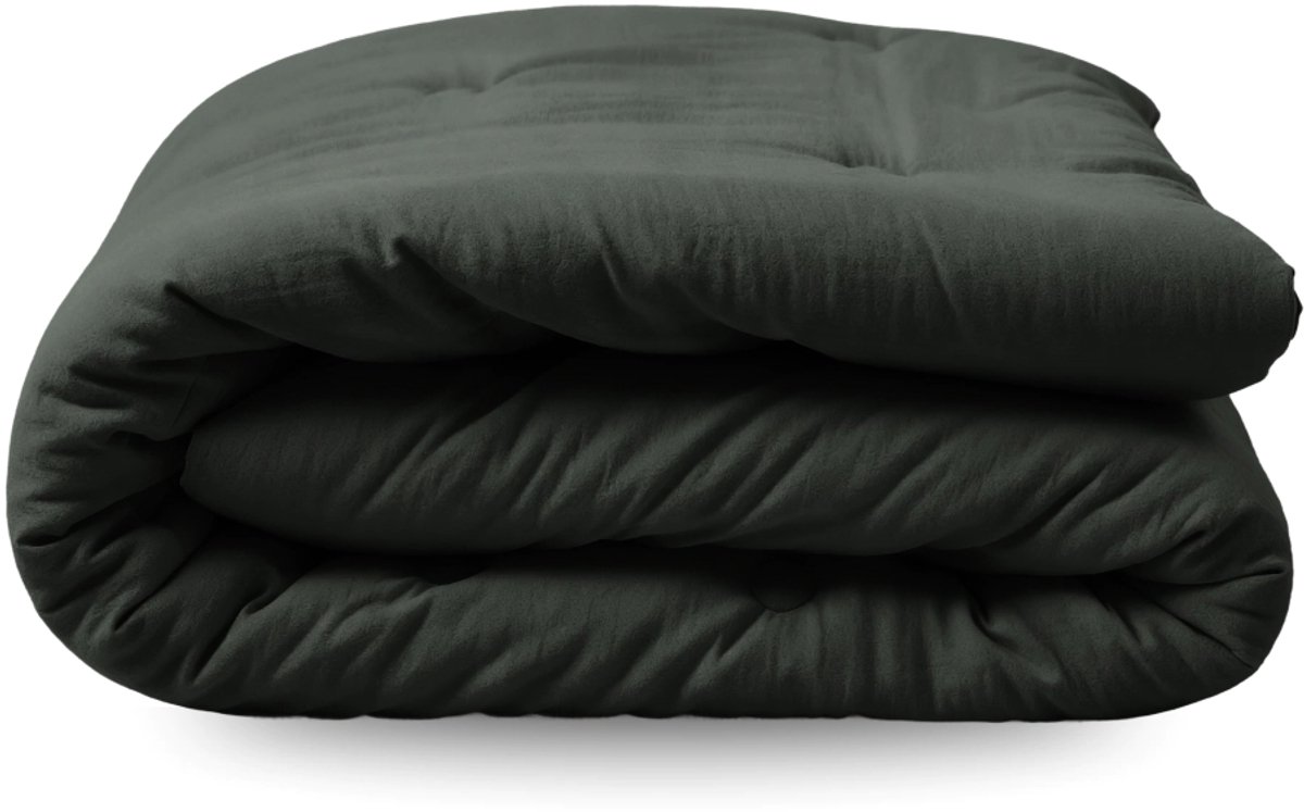 Zelesta Japandibed Katoen Mousseline - Dekbed zonder overtrek katoen - Wasbaar dekbed - Met vaste overtrek - Green - 200x200cm