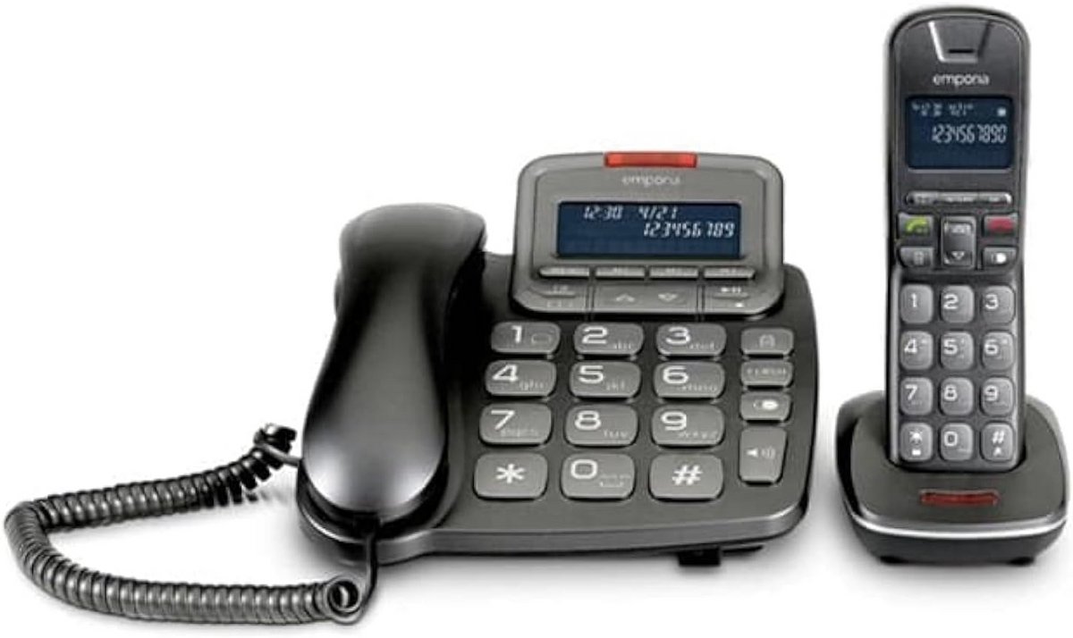 Combi DECT-telefoon met grote knoppen en versterkt geluid