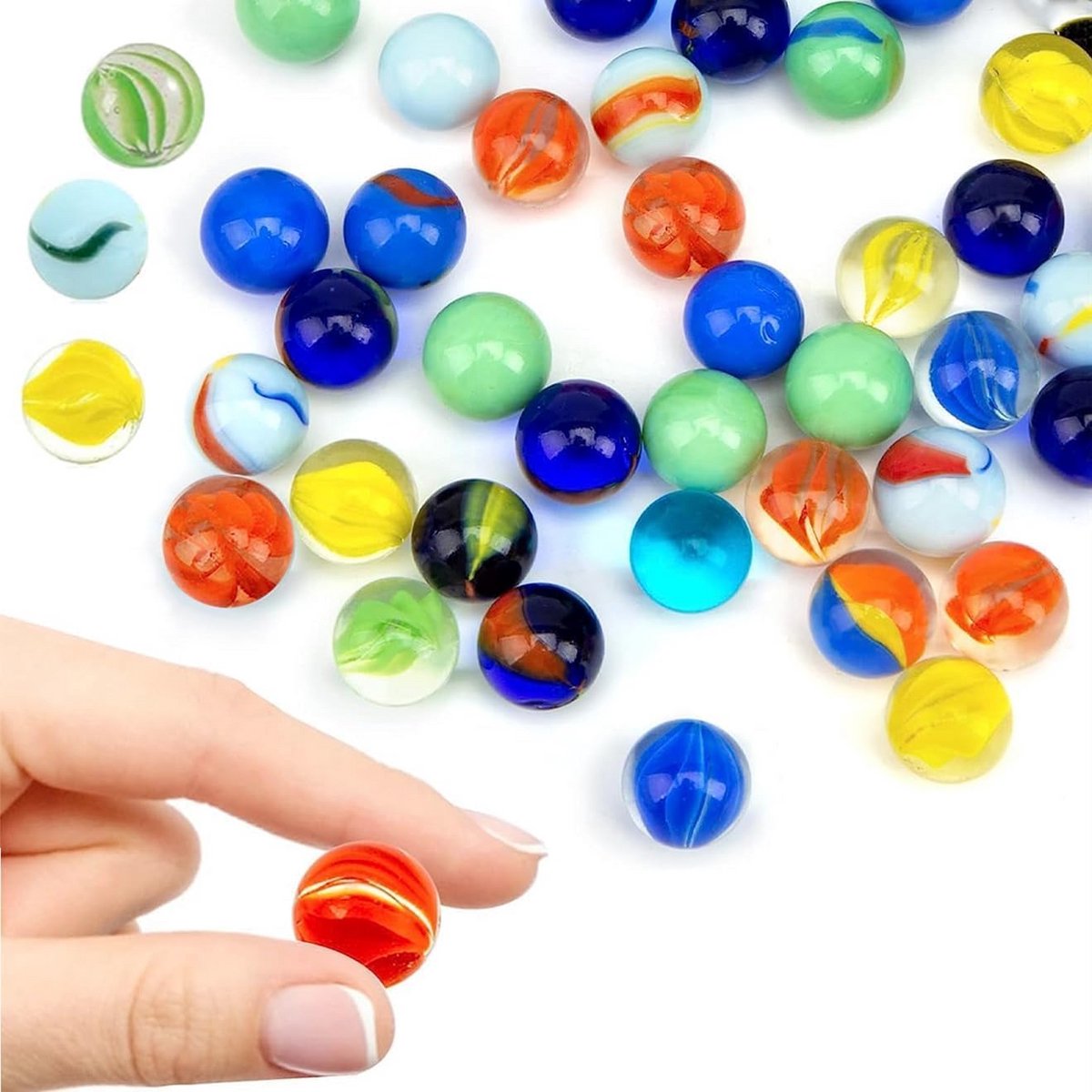 Set van 80 Kleurrijke Glazen Knikkers (16 mm) voor Spel en Decoratie