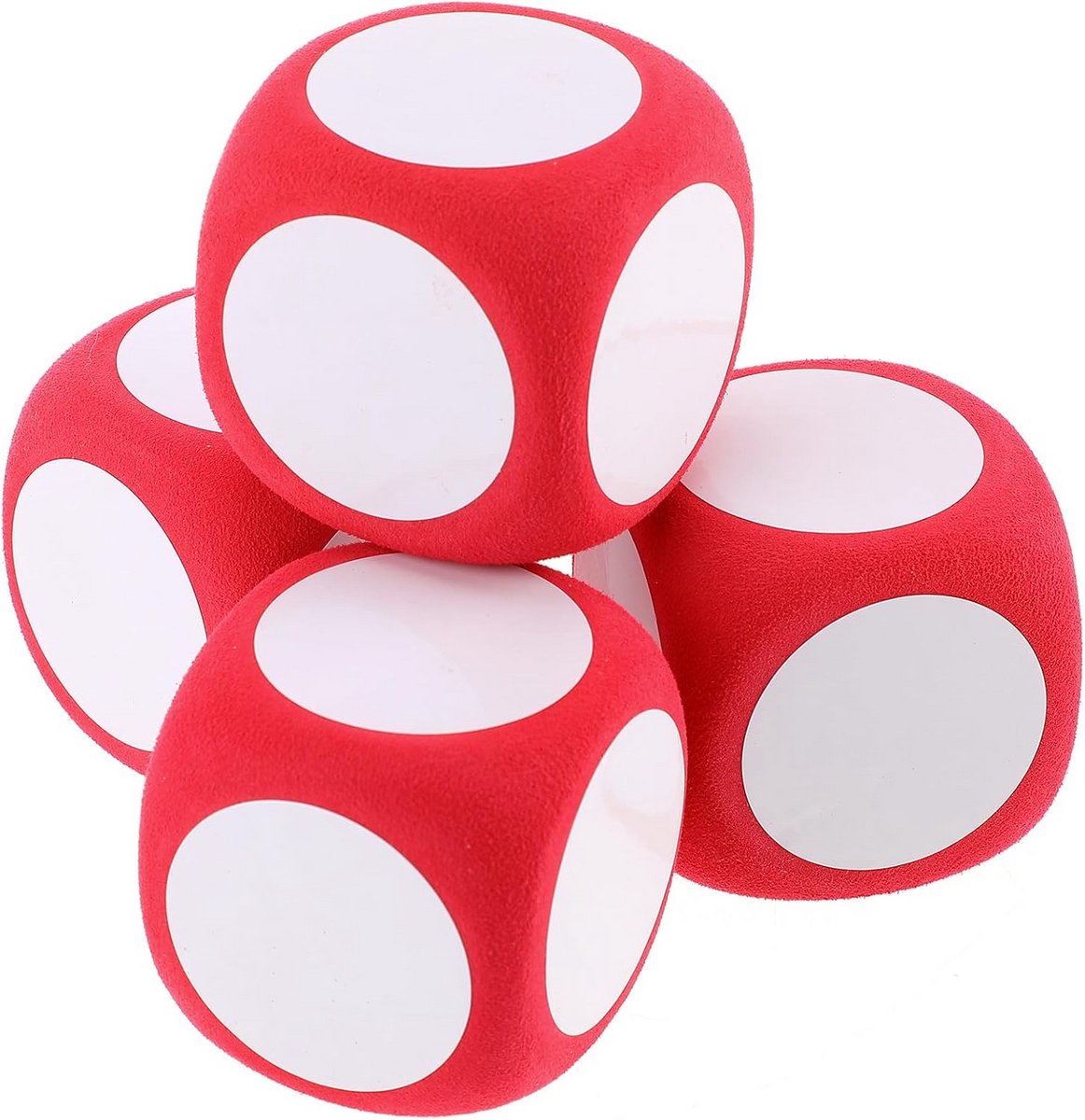 Set van 4 Grote, Uitwisbare Schuimdobbelstenen voor Spel & Educatie