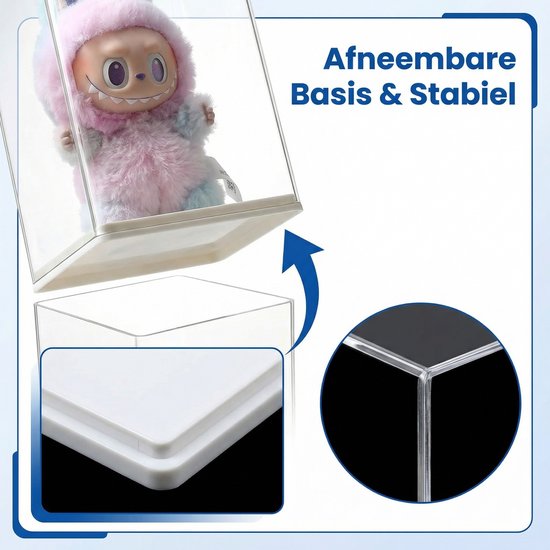 3 set Poppenstandaard met Transparante Displaydoos-Transparante acryl doos voor Pop Mart Figuren Blind Box -Opbergstandaard van Merkloos — afbeelding 5