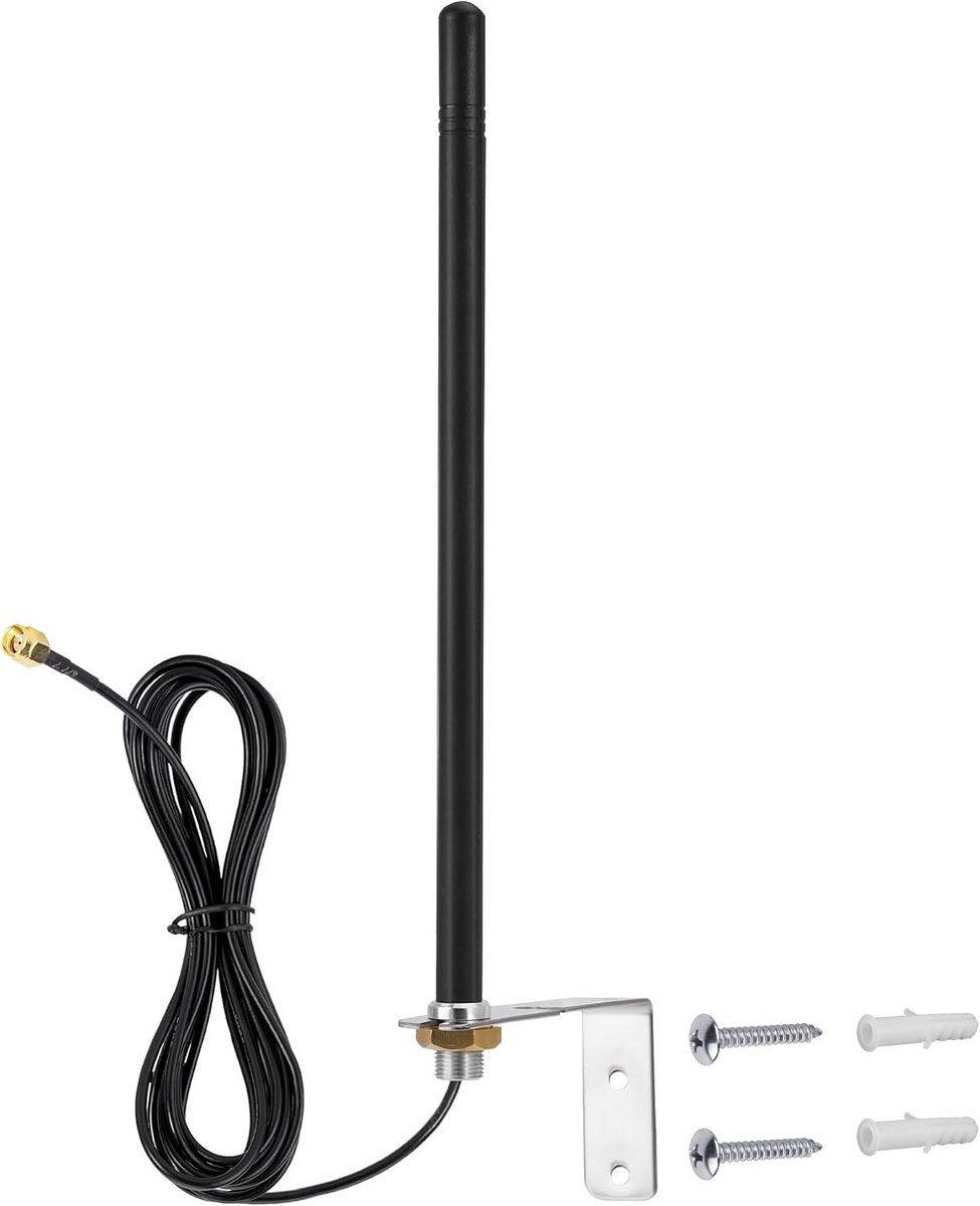 Krachtige Buiten Wifi Antenne 2.4GHz 6dBi met 3 Meter Kabel en RP-SMA Stekker voor Router en IP Camera