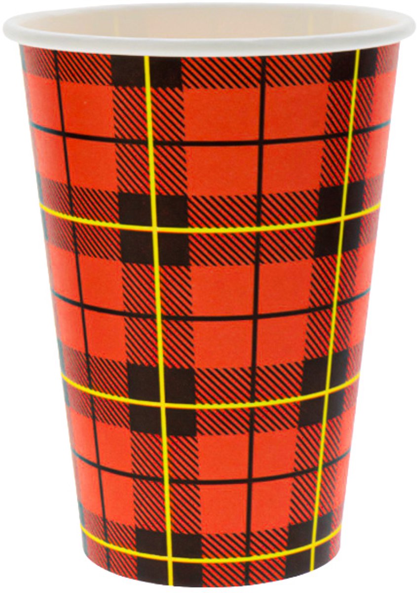 Kartonnen koffiebekers - Schotse/Scotty Ruit - 180ml (7,5oz) - 25 x 100 stuks - 2500