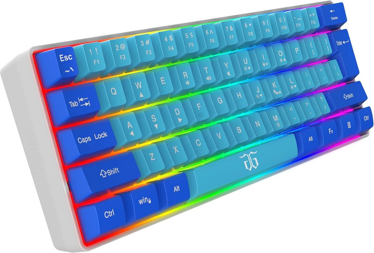 60% Bedraad Gaming Toetsenbord - RGB Verlichting, Waterdicht, Mechanisch Gevoel, Compact Minitoetsenbord voor PC & Mac