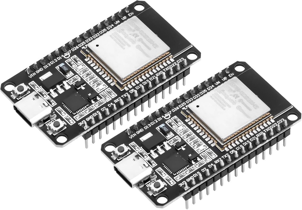 2-Pack ESP32 Ontwikkelbord met USB C en CP2102 Chip - WiFi & Bluetooth Microcontroller