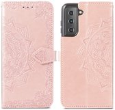 imoshion Hoesje - Geschikt voor Samsung Galaxy S21 - Mandala Bookcase - Rosé Goud