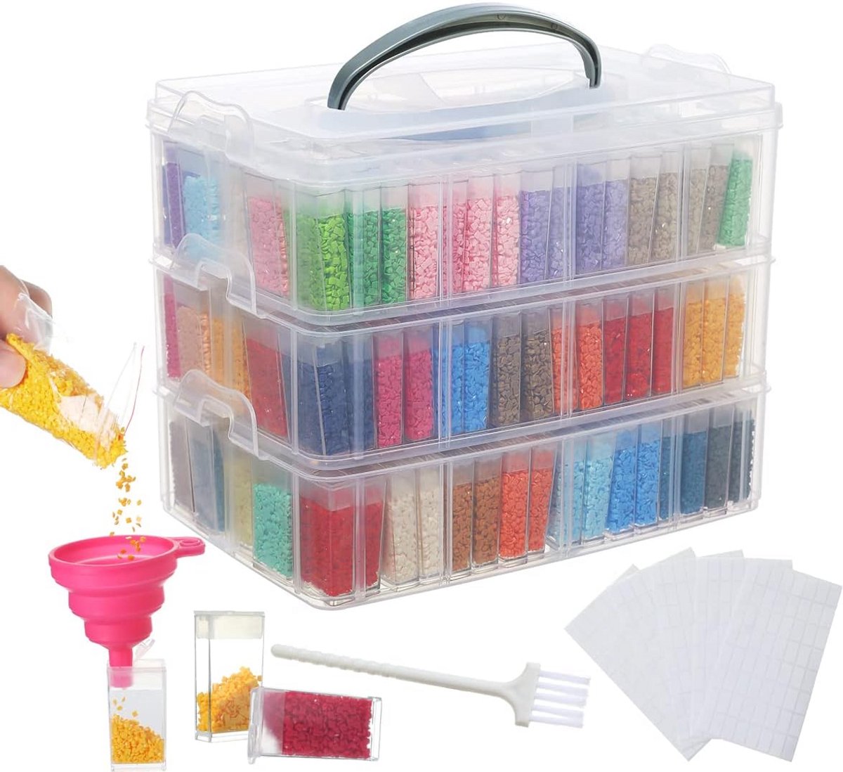 Stapelbare Diamant Schilderen Opbergbox met 240 Vakjes - Kralen & Knutsel Organizers