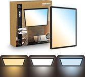 B.K.Licht Shallow - Dimbaar Badkamerlamp Plafonniere - plafondlamp met afstandsbediening - badkamerverlichting met CCT - IP44 - 42 x 42 cm - zwart