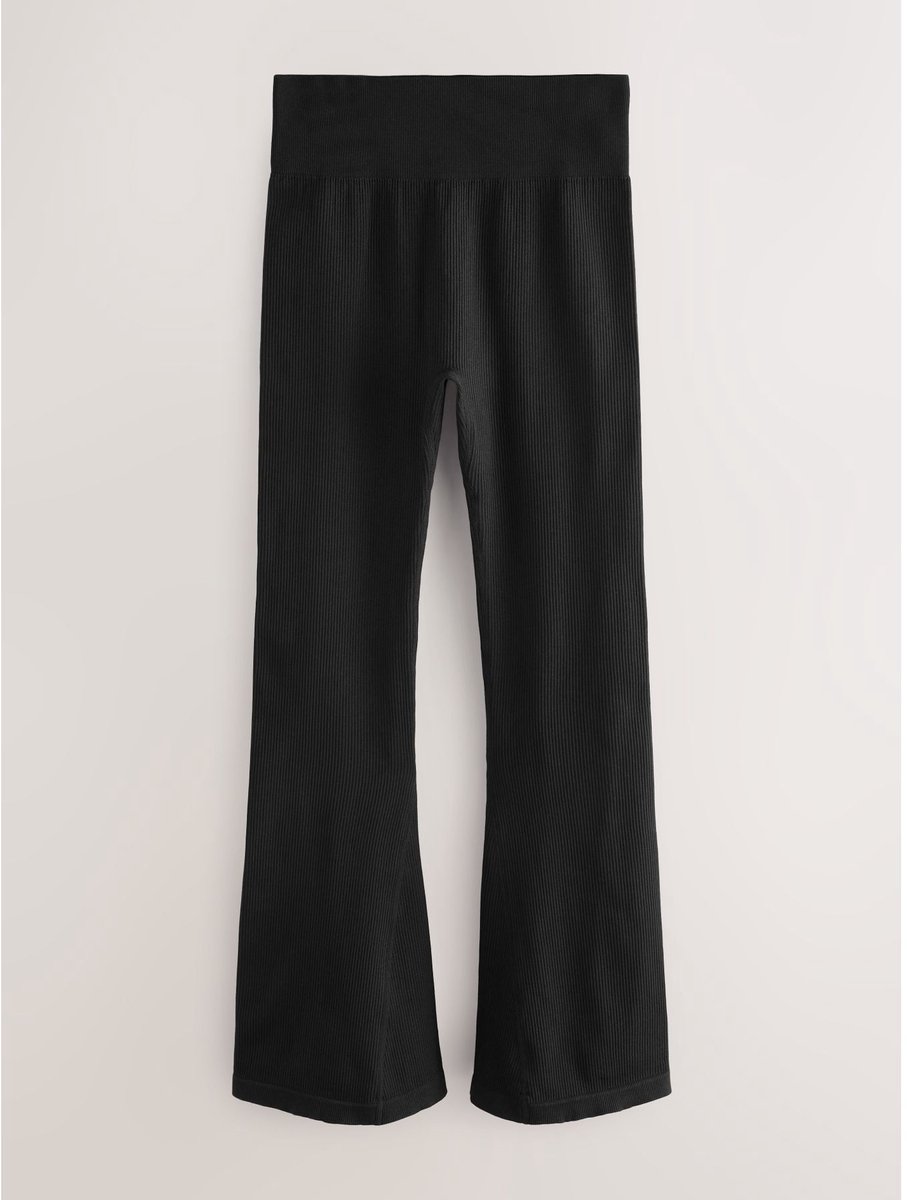 Next - Dames - Geribbelde kickflare leggings - Zwart